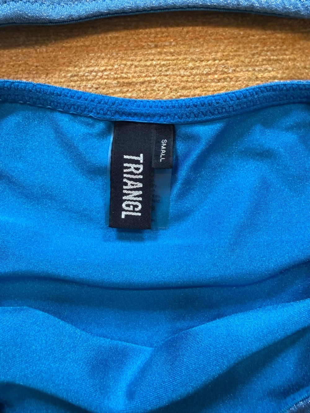 Triangl Shimmery Blue Women's Bikini Set- Scoop Bralette Top & High Waist Bottom - Picture 7 of 7